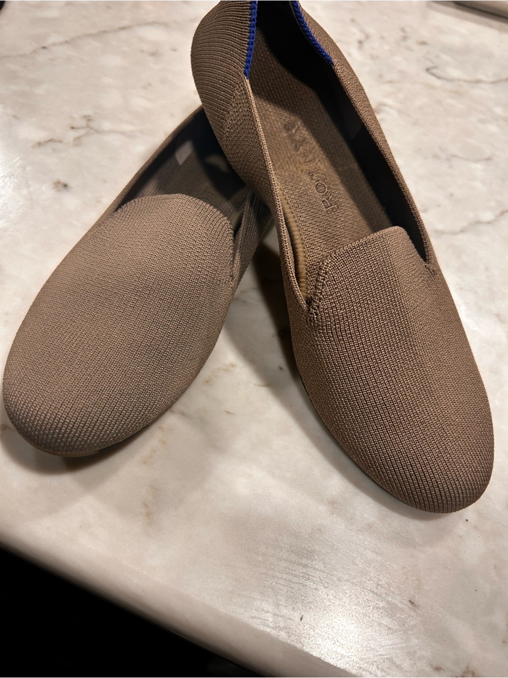 Rothy’s Slip-On Knit Loafers in Taupe